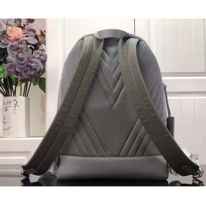 Louis Vuitton LV Unisex New Backpack Gray Aerogram Cowhide Leather Textile Lining