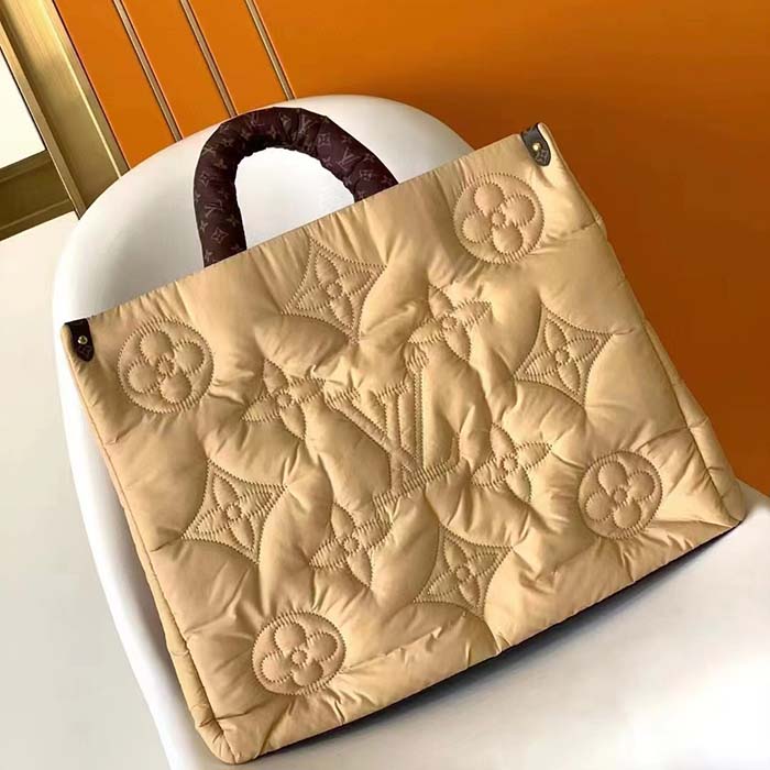 Louis Vuitton LV Unisex OnTheGO GM Tote Bag Beige Econyl