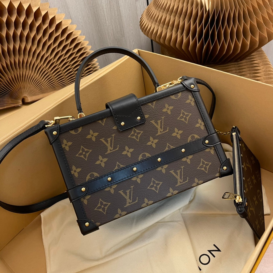 Louis Vuitton LV Unisex Petite Malle V. Monogram Coated Canvas S-Lock
