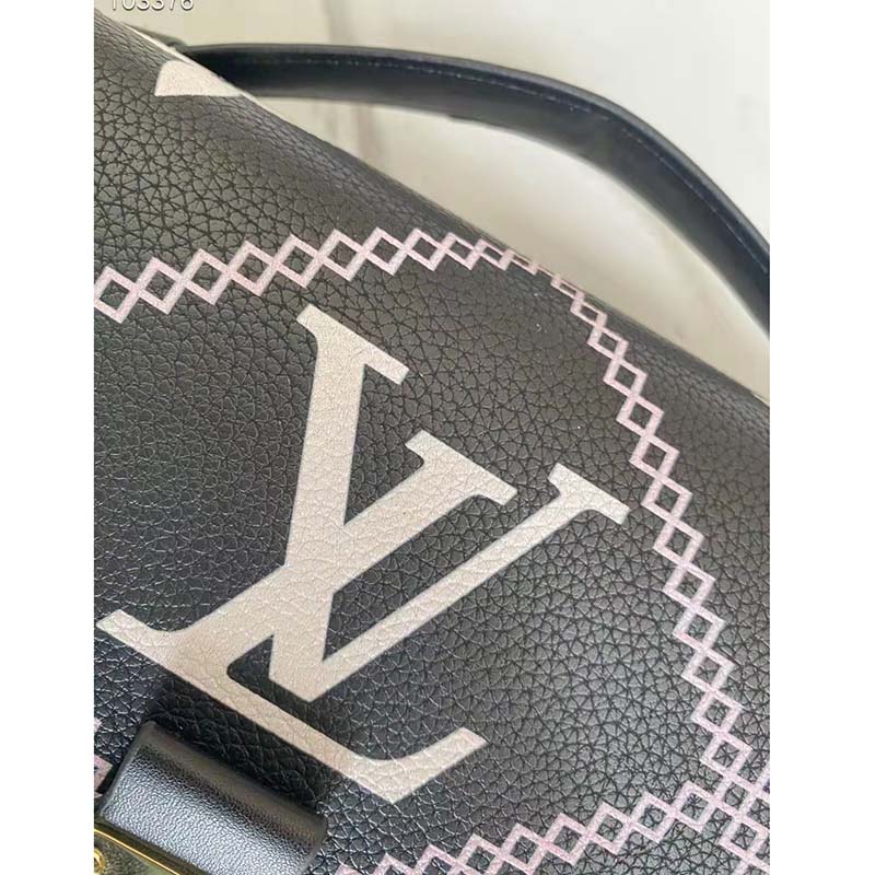 Louis Vuitton LV Women Pochette Metis Bag Black Embroidered Embossed Supple Grained Cowhide