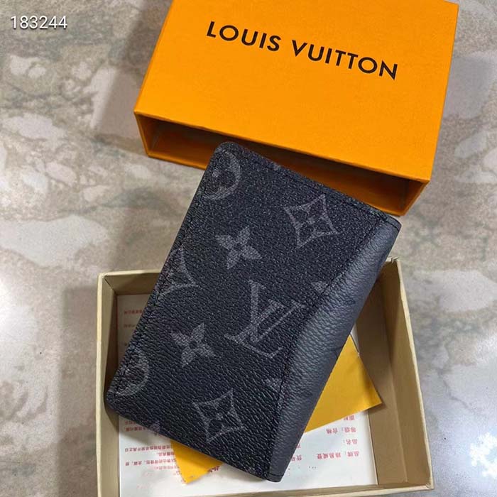 Louis Vuitton LV Unisex Pocket Organizer Coated Canvas Cowhide Leather Lining