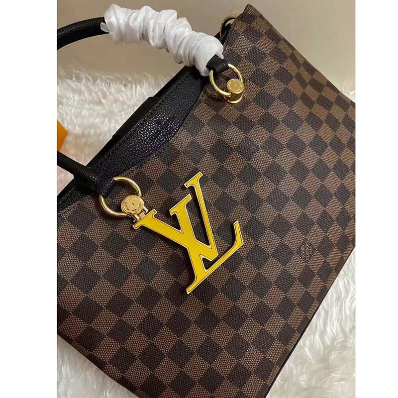 Louis Vuitton LV Unisex Riverside Tote Black Brown Damier Ebene Coated Canvas