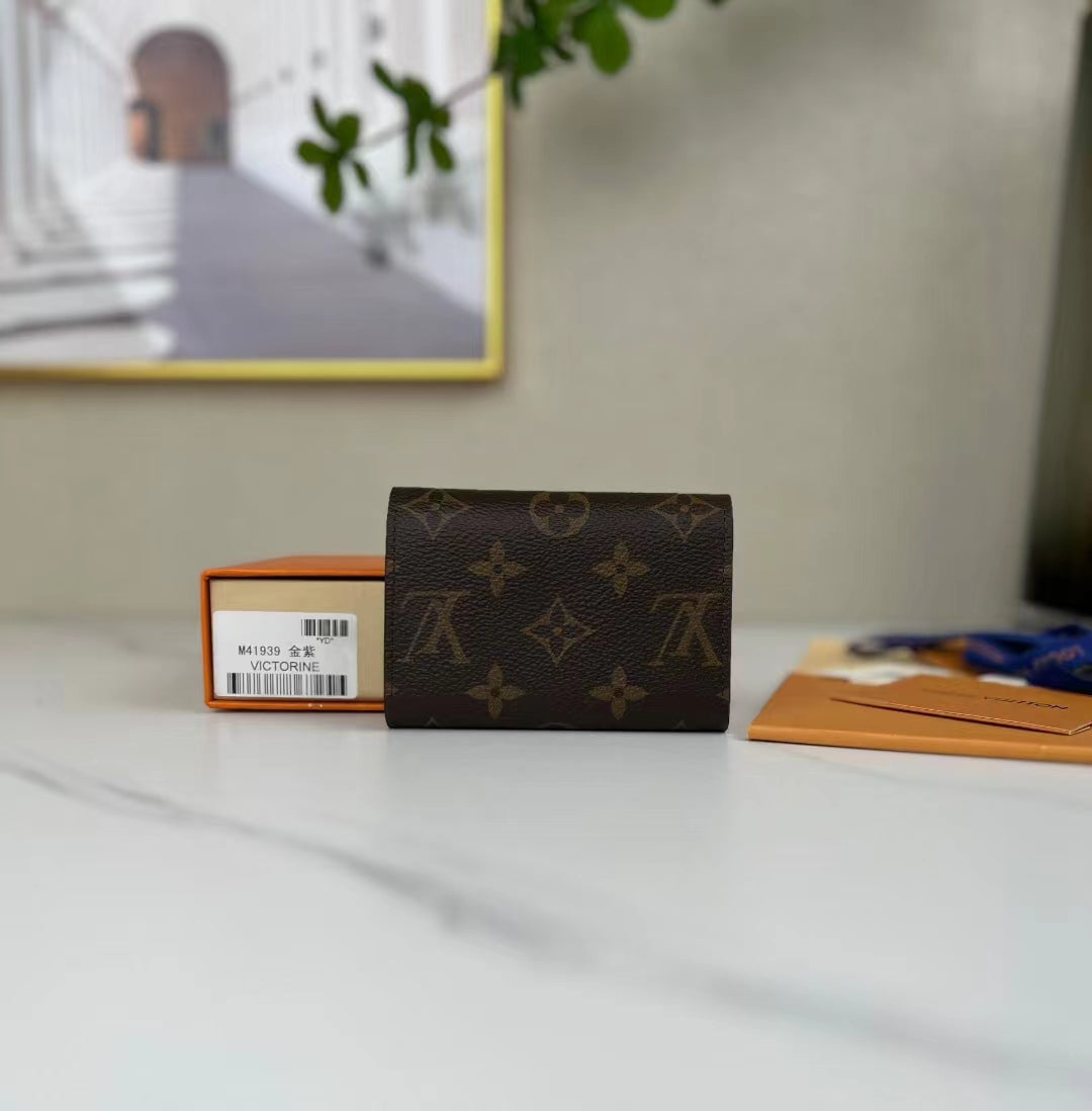 Louis Vuitton LV Unisex Rosalie Coin Purse Fuchsia Pink Monogram Coated Canvas Grained Cowhide Leather