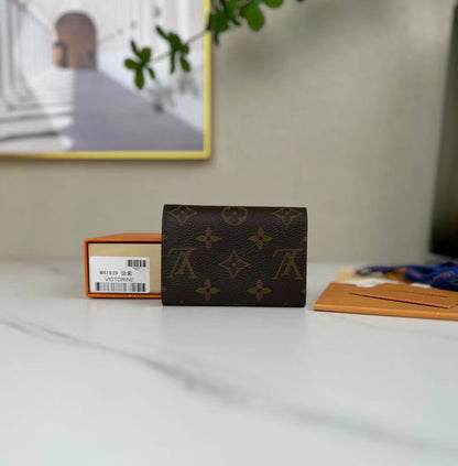 Louis Vuitton LV Unisex Rosalie Coin Purse Fuchsia Pink Monogram Coated Canvas Grained Cowhide Leather