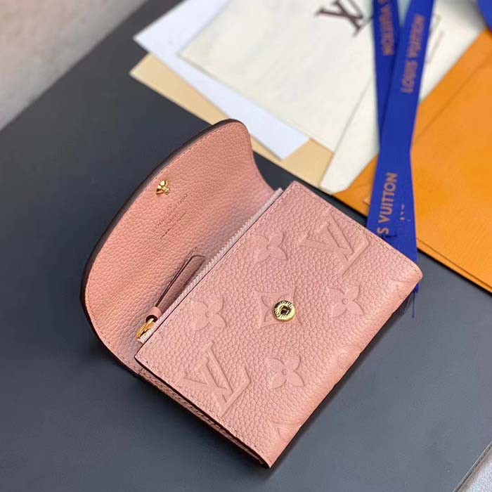 Louis Vuitton LV Unisex Rosalie Coin Purse Monogram Empreinte Embossed Supple Grained Cowhide Leather Pink