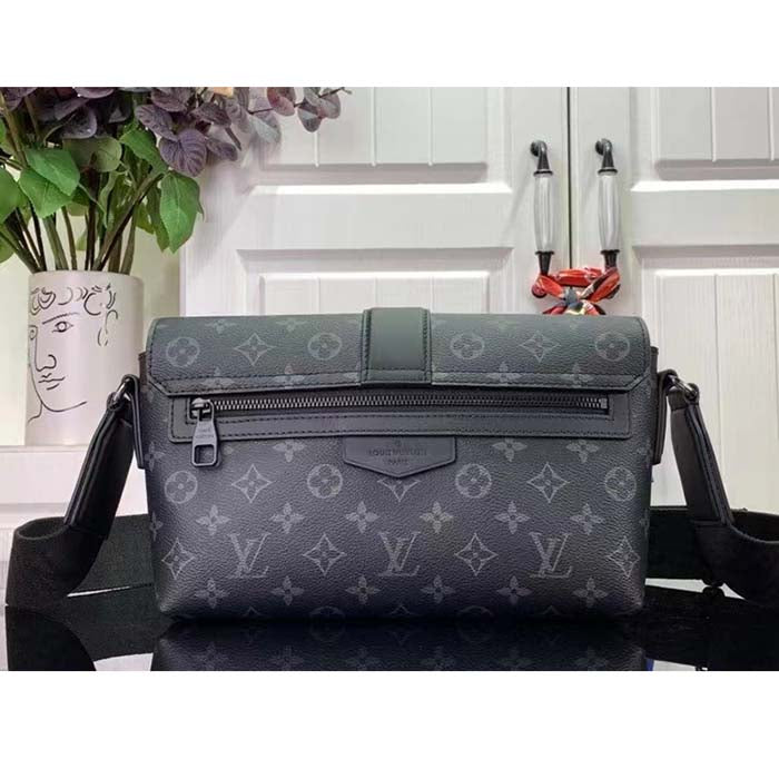 Louis Vuitton LV Unisex S-Cape Messenger Monogram Eclipse Coated Canvas Cowhide Leather