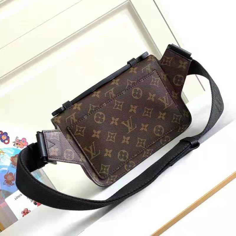 Louis Vuitton LV Unisex S Lock Sling Bag Monogram Macassar Coated Canvas Epi Leather