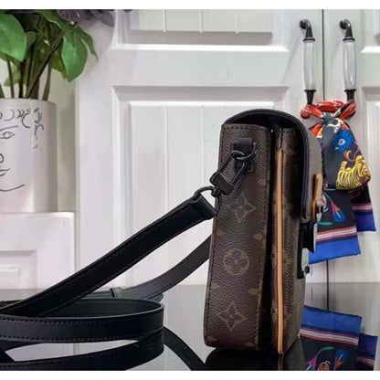 Louis Vuitton LV Unisex S-Lock Vertical Wearable Wallet Radiant Sun Monogram Macassar Coated Canvas
