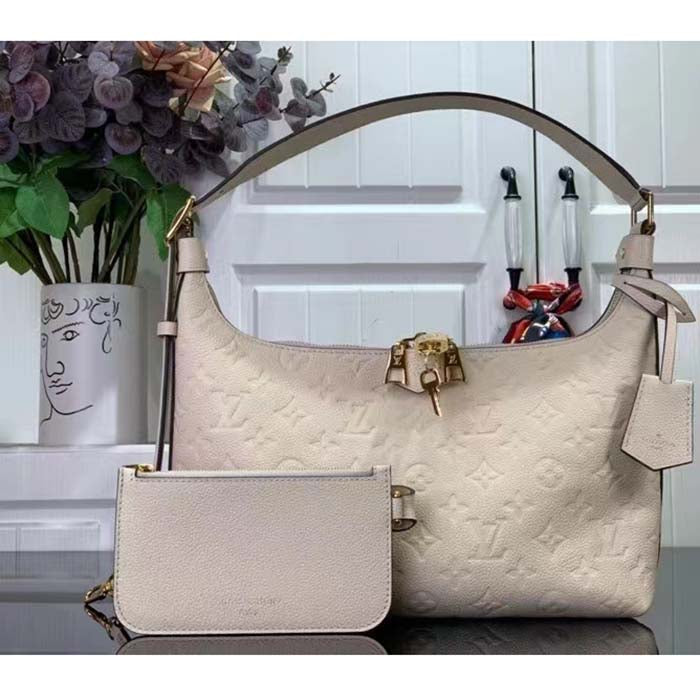 Louis Vuitton LV Unisex Sac Sport Crème Beige Embossed Supple Grained Cowhide Leather