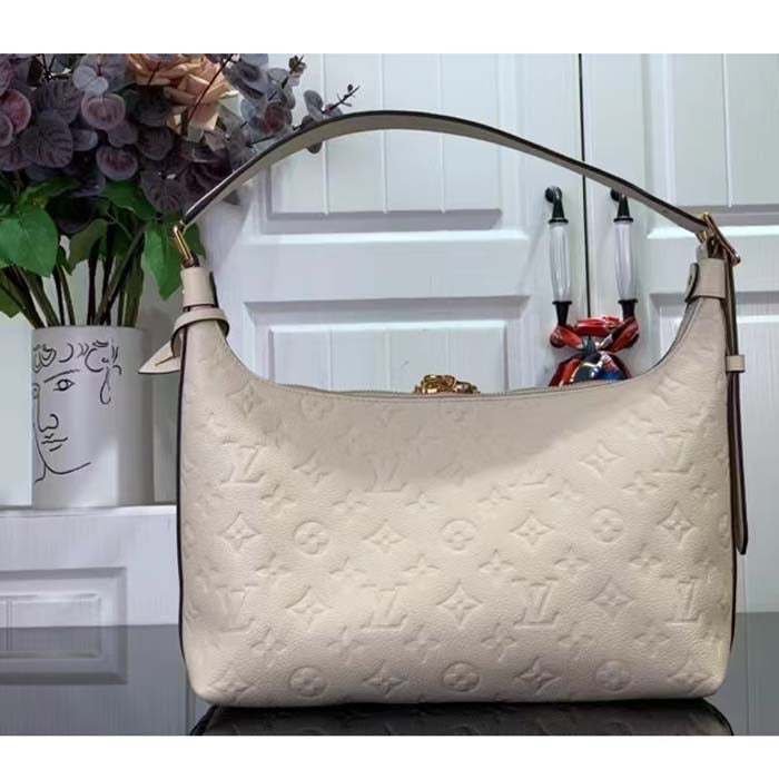 Louis Vuitton LV Unisex Sac Sport Crème Beige Embossed Supple Grained Cowhide Leather