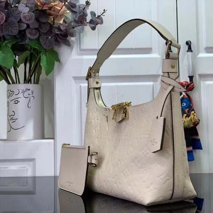 Louis Vuitton LV Unisex Sac Sport Crème Beige Embossed Supple Grained Cowhide Leather