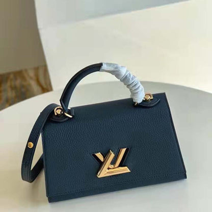 Louis Vuitton LV Unisex Twist One Handle PM Handbag Black Taurillon Leather