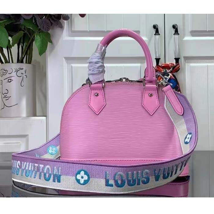 Louis Vuitton LV Women Alma BB Handbag Lilas Provence Lilac Epi Grained Cowhide Leather