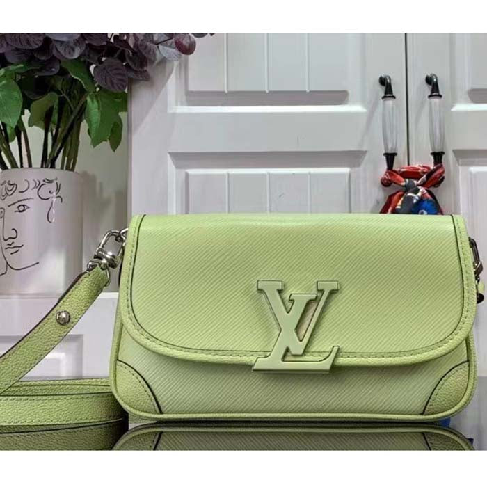 Louis Vuitton LV Women Buci Green Epi Grained Smooth Cowhide Leather