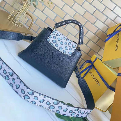 Louis Vuitton LV Women Capucines BB Handbag Black Taurillon Leather