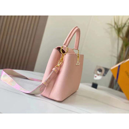 Louis Vuitton LV Women Capucines BB Handbag Rose Jasmin Taurillon Leather