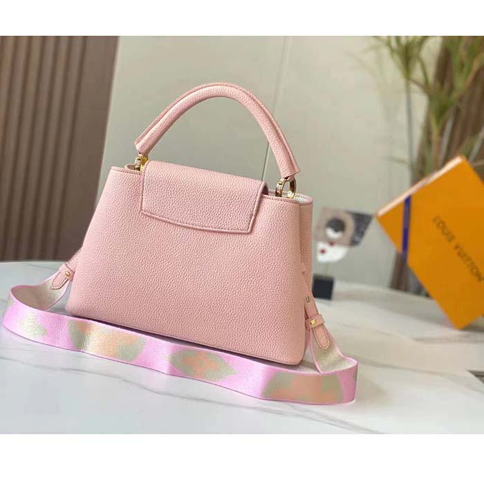 Louis Vuitton LV Women Capucines BB Handbag Rose Jasmin Taurillon Leather