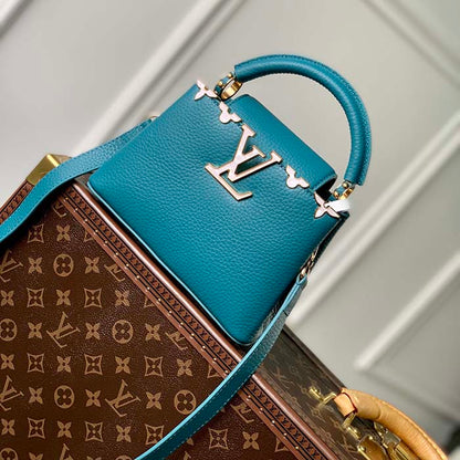 Louis Vuitton LV Women Capucines Mini Handbag Green Taurillon Cowhide Leather
