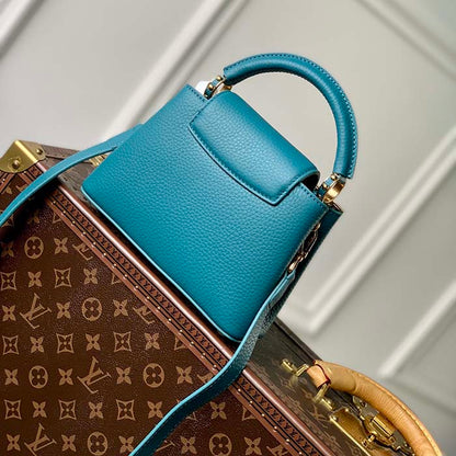 Louis Vuitton LV Women Capucines Mini Handbag Green Taurillon Cowhide Leather
