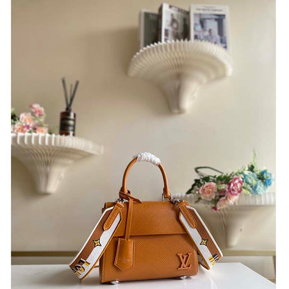 Louis Vuitton LV Women Cluny Mini Gold Miel Epi Grained Smooth Cowhide Leather