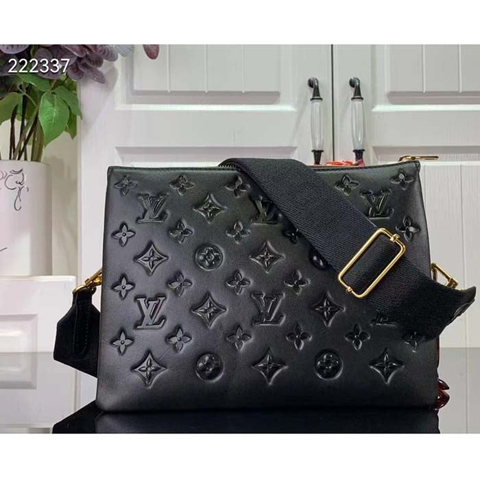 Louis Vuitton LV Women Coussin PM Handbag Black Calfskin Cowhide Leather