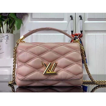 Louis Vuitton LV Women GO-14 MM Beige Pink Lamb Leather Cowhide Leather