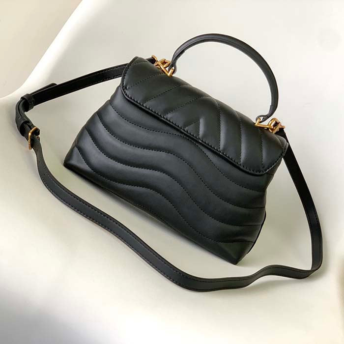 Louis Vuitton LV Women Hold Me Top-Handle Bag Black Smooth Cowhide Leather