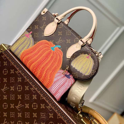 Louis Vuitton LV Women LV x YK OnTheGo PM Monogram Coated Canvas Pumpkin Print