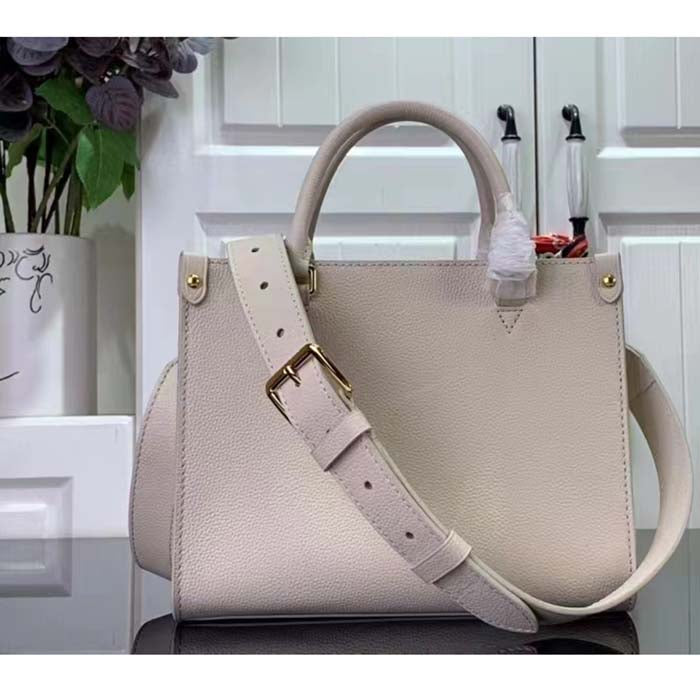 Louis Vuitton LV Women Lock & Go White Grained Calf Leather Microfiber Lining