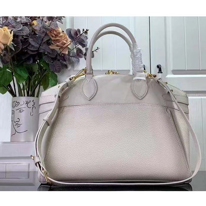 Louis Vuitton LV Women Lock It MM Crème Beige Taurillon Leather Calfskin Calf Leather