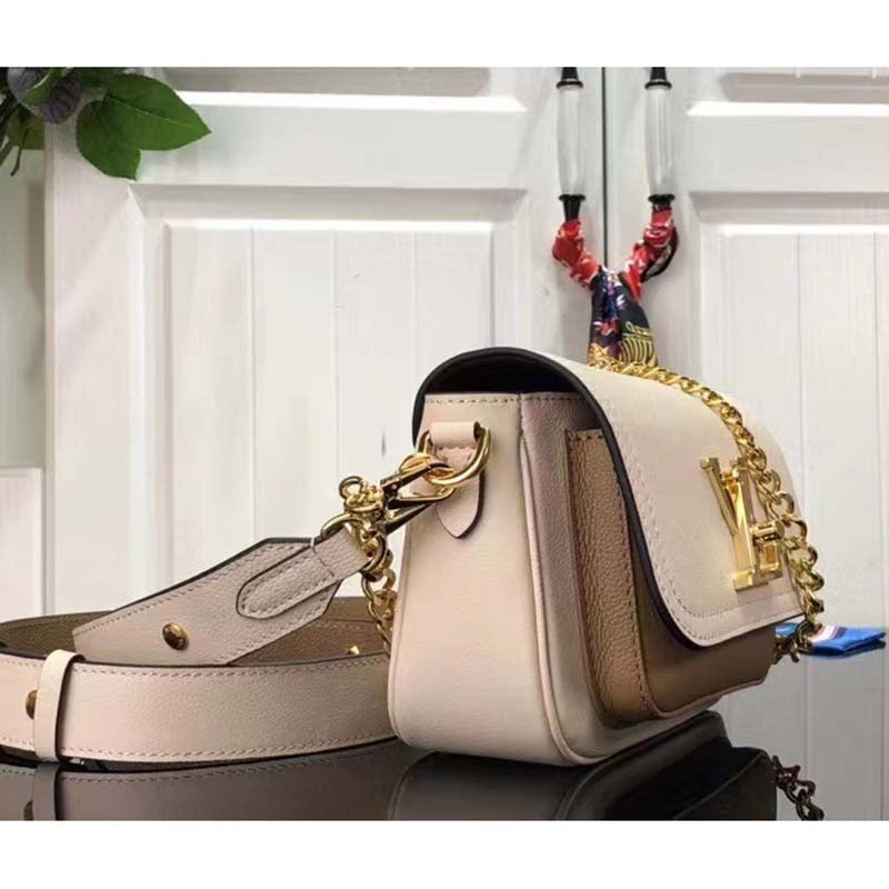 Louis Vuitton LV Women Lockme Tender Quartz White Grained Calf Leather