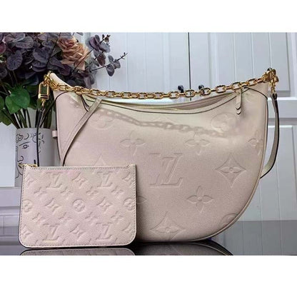 Louis Vuitton LV Women Loop Hobo Cream Monogram Empreinte Embossed Grained Cowhide Leather