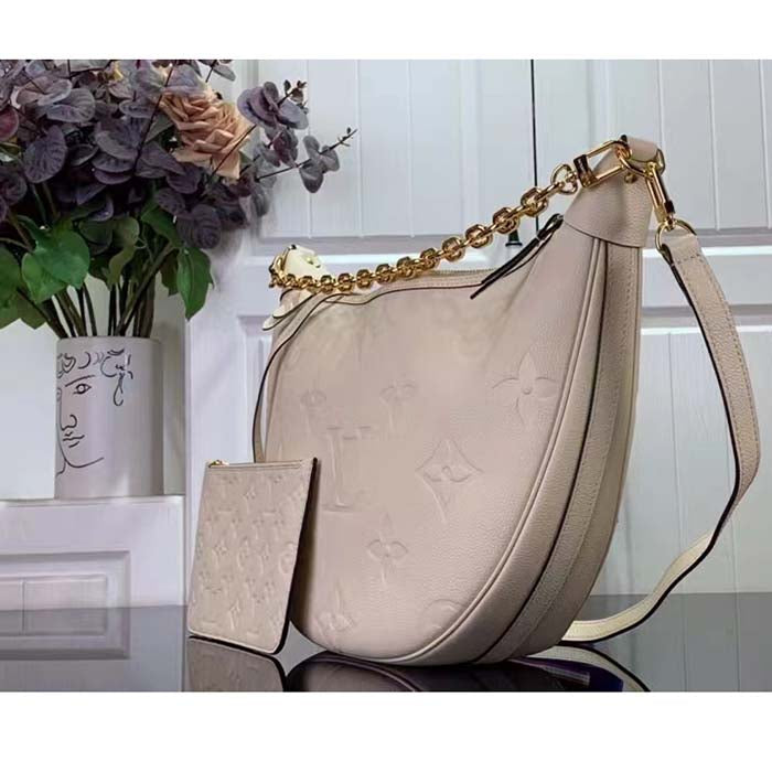 Louis Vuitton LV Women Loop Hobo Cream Monogram Empreinte Embossed Grained Cowhide Leather