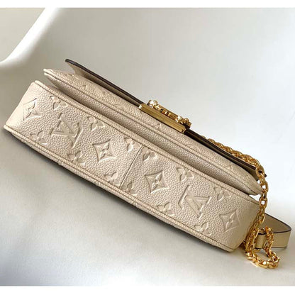 Louis Vuitton LV Women Marceau Dove Gray Embossed Grained Cowhide Leather