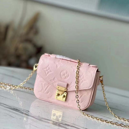 Louis Vuitton LV Women Micro Métis Pink Monogram Empreinte Embossed Supple Grained Cowhide