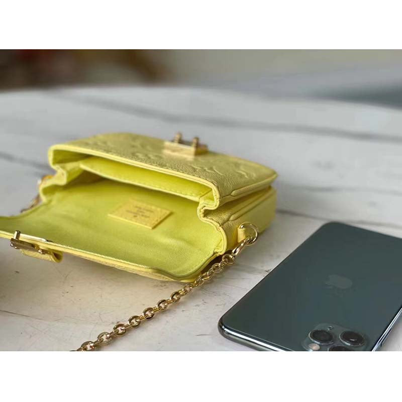 Louis Vuitton LV Women Micro Métis Yellow Monogram Empreinte Embossed Supple Grained Cowhide