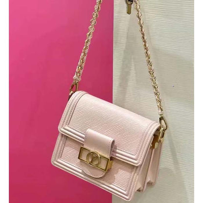 Louis Vuitton LV Women Mini Dauphine Handbag Pink Epi Grained Cowhide Leather