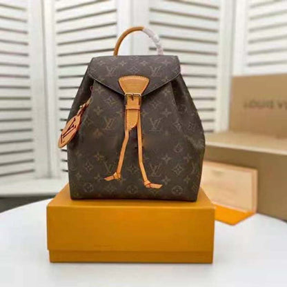 Louis Vuitton LV Women Montsouris BB Backpack Monogram Canvas Cowhide Leather