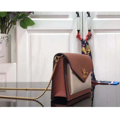 Louis Vuitton LV Women Mylockme Chain Pochette Châtaigne Brown Calf Leather