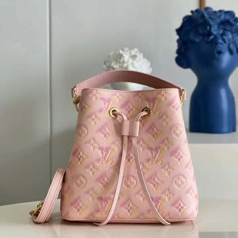 Louis Vuitton LV Women NéoNoé Bucket Bag Pink Sprayed Embossed Grained Cowhide