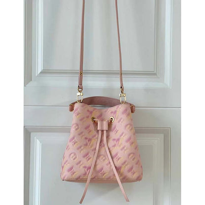 Louis Vuitton LV Women NéoNoé Bucket Bag Pink Sprayed Embossed Grained Cowhide