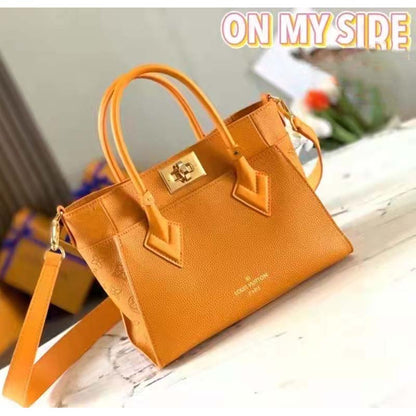 Louis Vuitton LV Women On My Side PM Handbag Orange Monogram Coated Canvas Calf