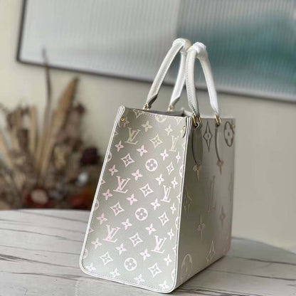 Louis Vuitton LV Women OnTheGo MM Tote Sunset Kaki Monogram Coated Canvas