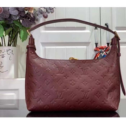 Louis Vuitton LV Women Sac Sport Wine Red Monogram Empreinte Embossed Grained Cowhide Leather