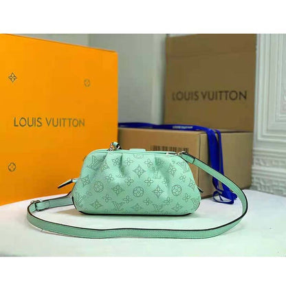 Louis Vuitton LV Women Scala Mini Pouch Green Mahina Perforated Calf Leather