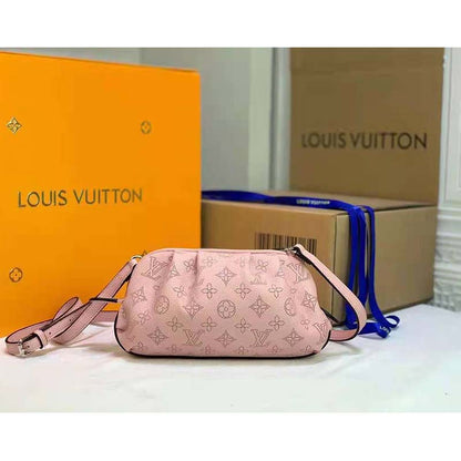 Louis Vuitton LV Women Scala Mini Pouch Magnolia Pink Mahina Perforated Calf Leather