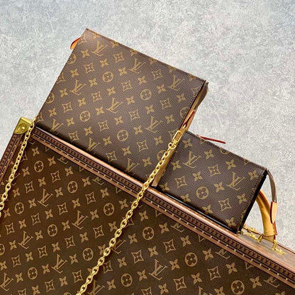 Louis Vuitton LV Women Toiletry Pouch On Chain Monogram Coated Canvas Cowhide