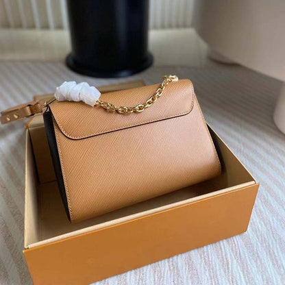 Louis Vuitton LV Women Twist MM Camel Light Brown Epi Grained Cowhide Leather