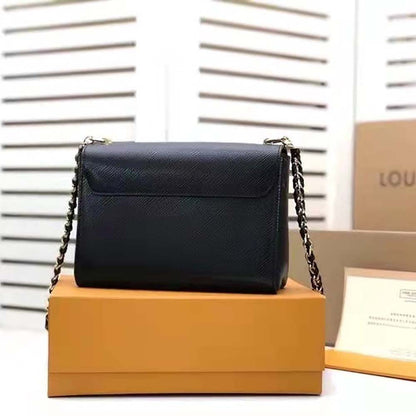 Louis Vuitton LV Women Twist MM Handbag M57517 in Grained Epi Calfskin-Black
