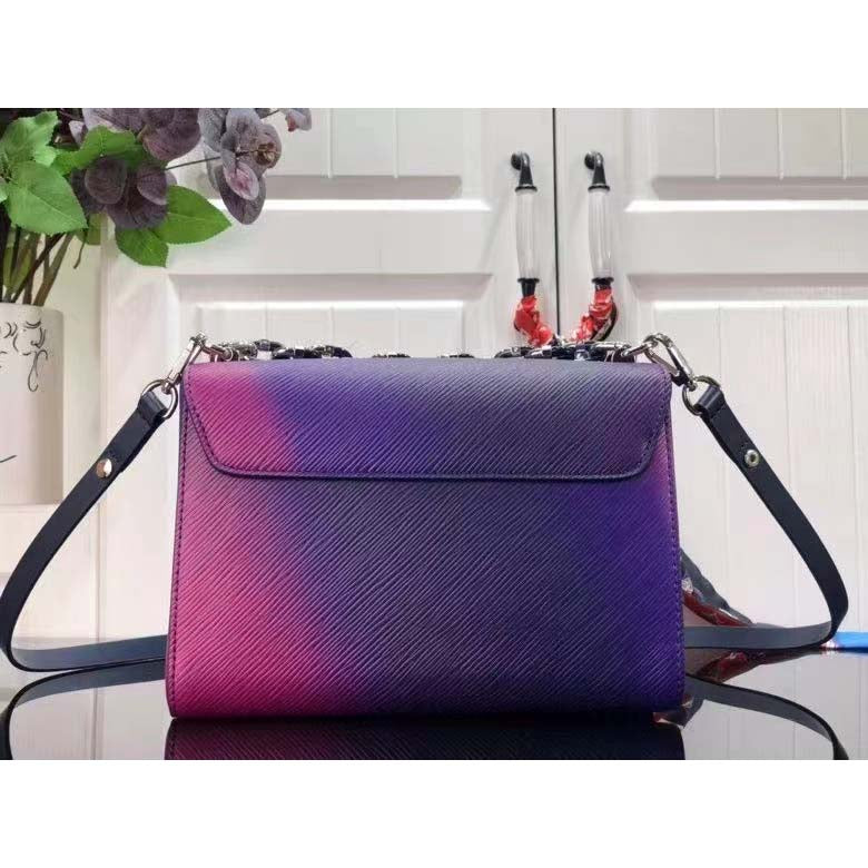 Louis Vuitton LV Women Twist PM Handbag Blue Epi Grained Cowhide Leather